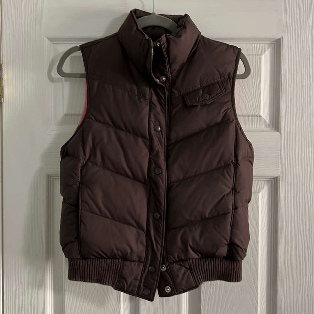 EUC Gap Brown & Pink Puffer Vest
